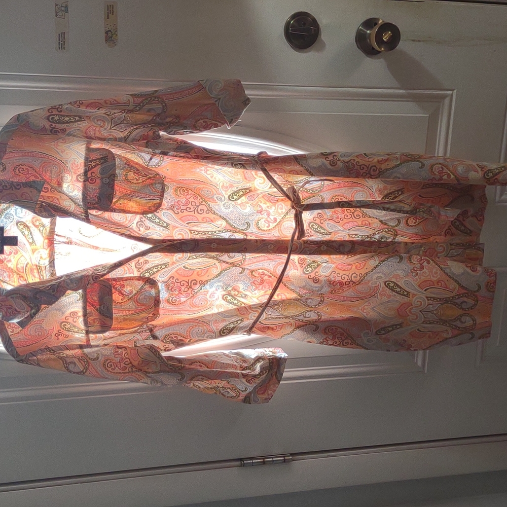 Ladies Dress, Tommy Hilfiger, beautiful dress paisley hues of 🍊 orange 💚 green